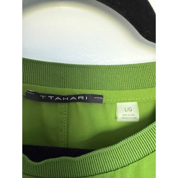 T Tahari Lettuce Edge Popover Blouse, L - Picture 4 of 5